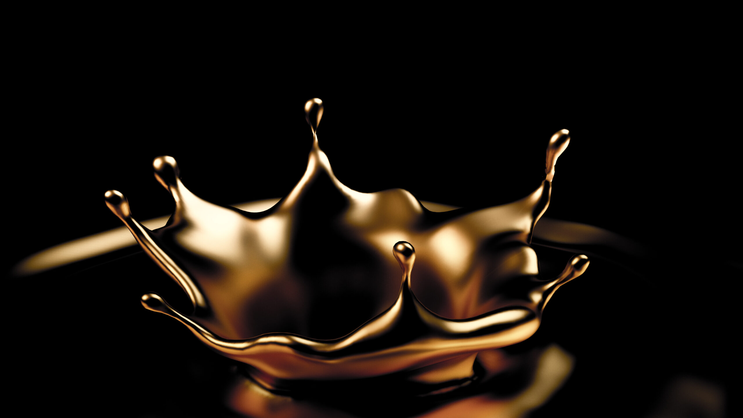 Mysterious, beautiful, luxury gold splash. 3d illustration, 3d rendering.